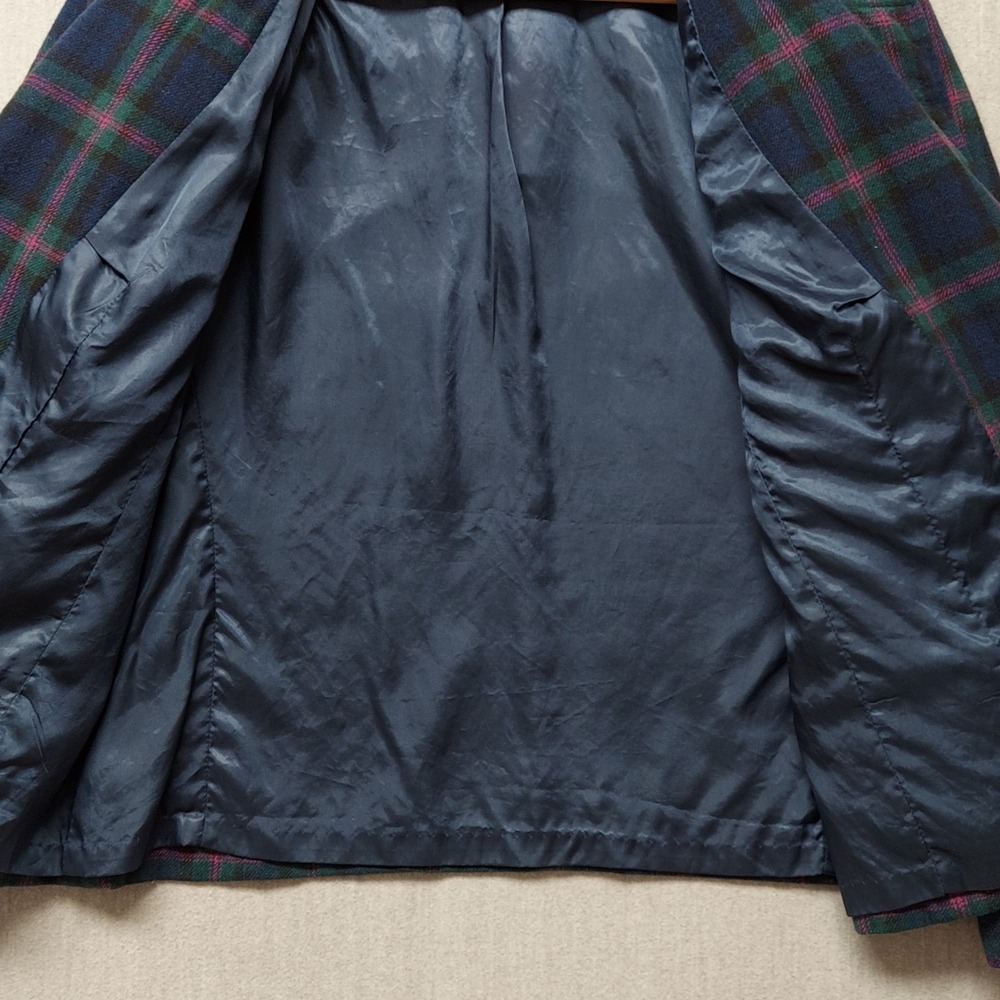 Vintage Pendleton Wool Blazer Womens M Plaid Tartan Preppy Dark Academia USA - Picture 7 of 16